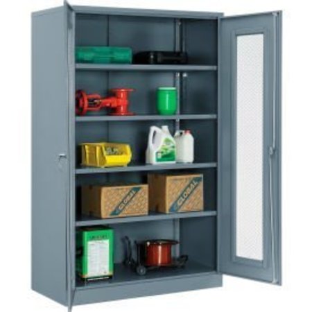 GLOBAL EQUIPMENT Storage Cabinet With Expanded Metal Door Assembled 48x24x78 Gray 270023GY